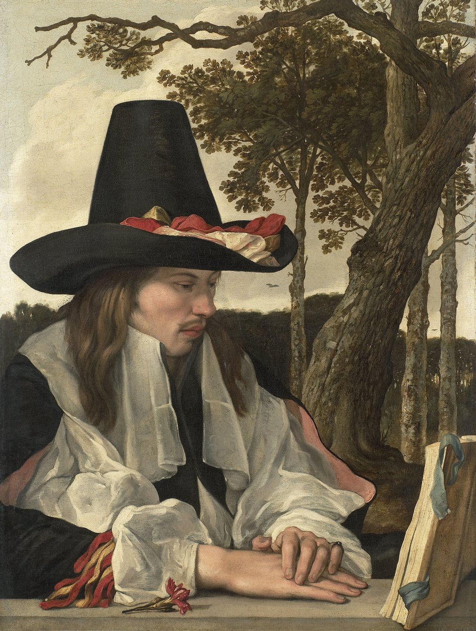 Um homem lendo, c.1660 (óleo sobre tela) de Anonymous Anonymous