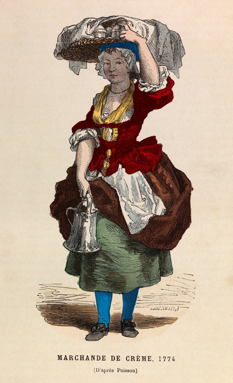 Um comerciante de creme em 1774 - coleção privada de Anonymous Anonymous