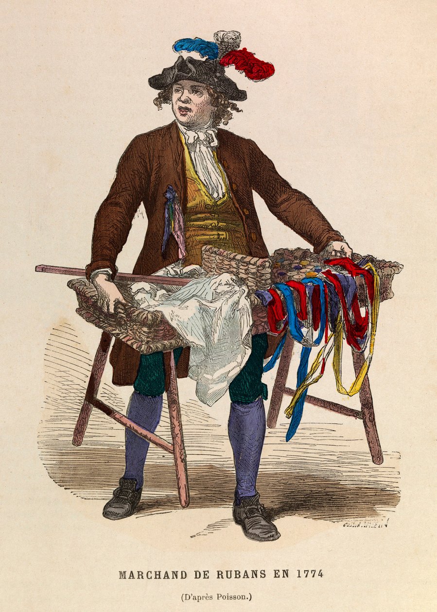Um revendedor de fitas em 1774/Ribbon Seller em 1774 - coleção privada de Anonymous Anonymous
