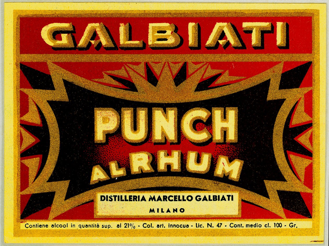 Anúncio de ponche de rum Marcello Galbiati (cromolitografia) de Anonymous Anonymous