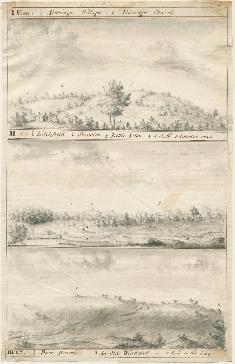 Vista panorâmica de Aldridge: desenho sépia, nd [?19 cent] (desenho) de Anonymous Anonymous
