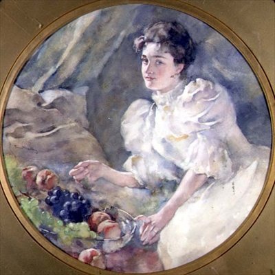 Arranjos da fruta, c.1885 (tondo) de Anonymous Anonymous
