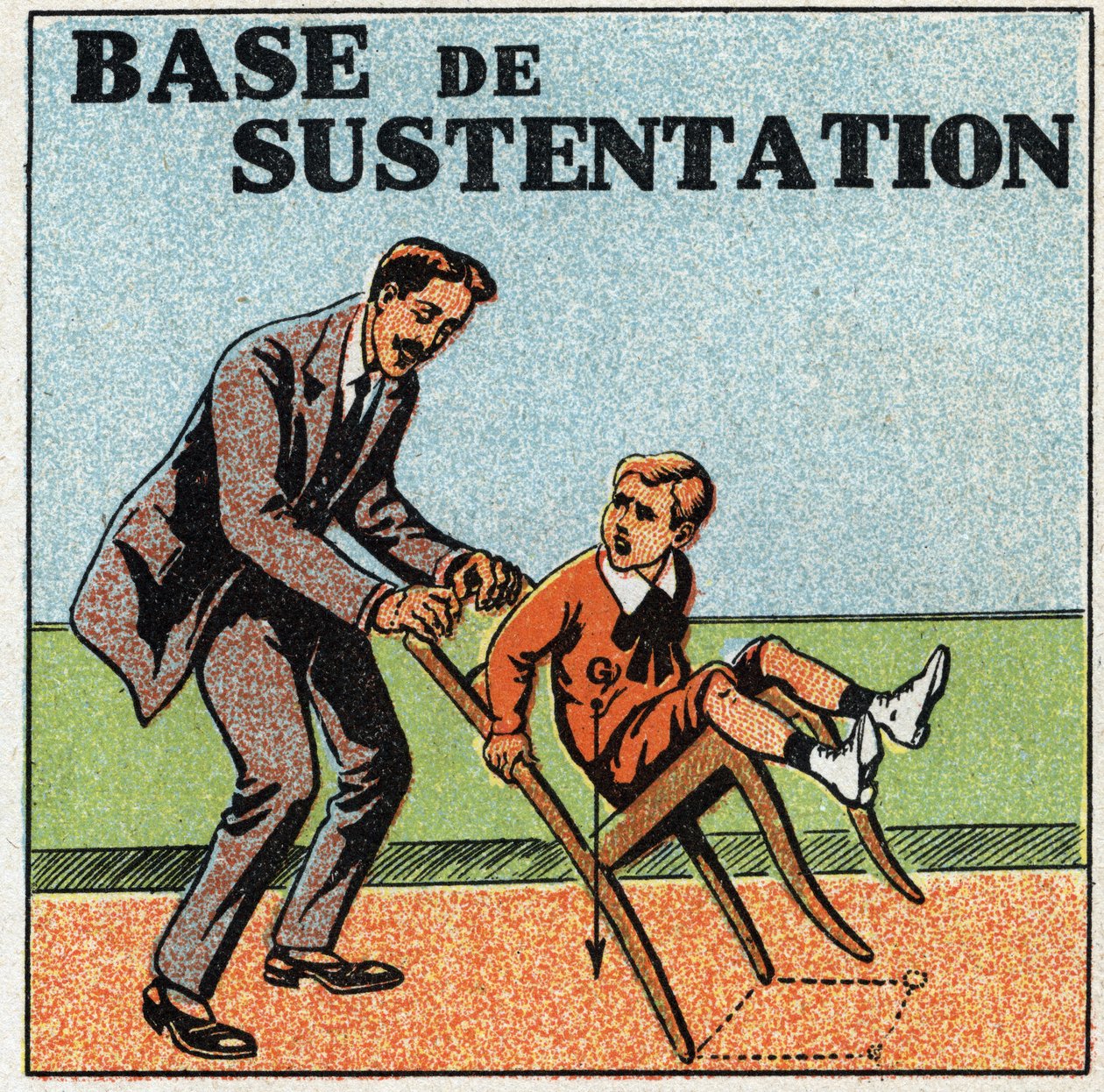 Equilíbrio de sólidos: base de sustentação. Ilustração anônima de 1925. Coleção privada. de Anonymous Anonymous