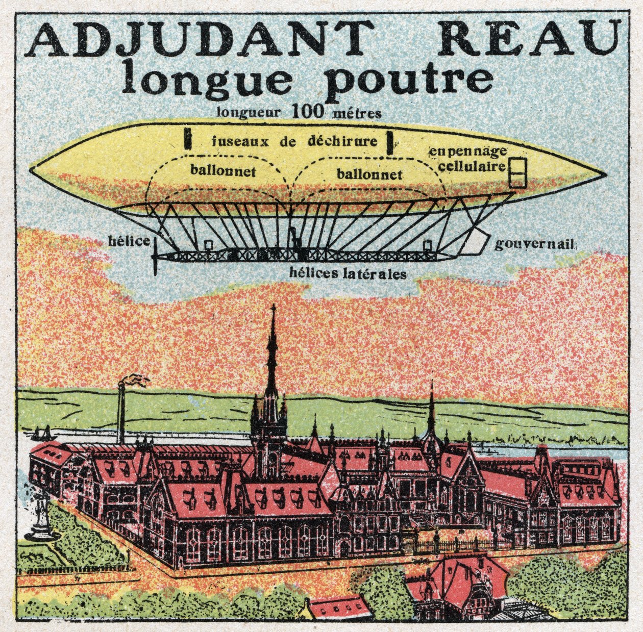 Balões: Ajudante Reau (Oficial de Mandado - Reau) no início do século XX. Ilustração anónima a partir de 1925. Coleção privada. de Anonymous Anonymous