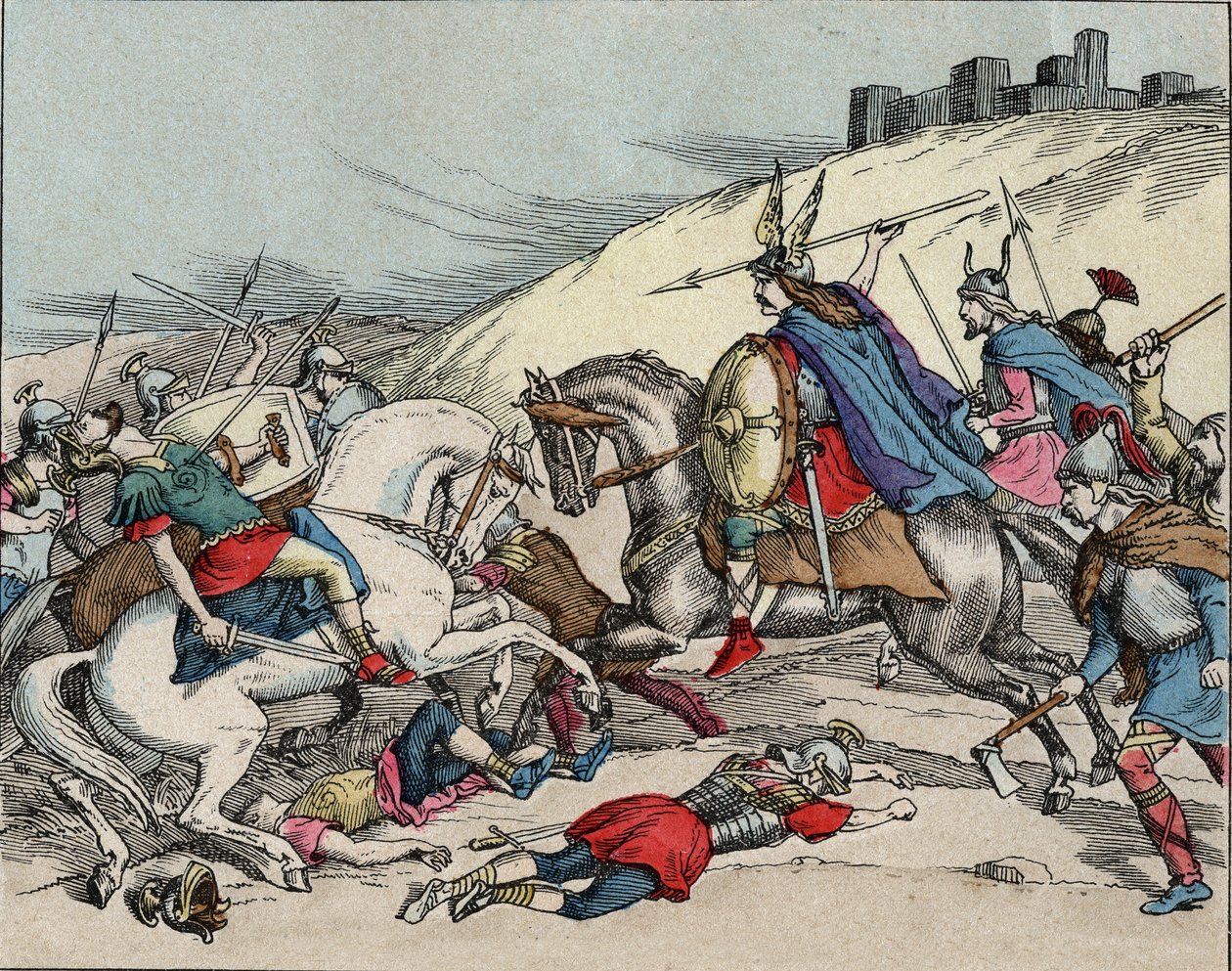 Batalha de Gergóvia - Vercingetorix na Batalha de Gergóvia (52 AC) durante a Guerra da Gália - de Anonymous Anonymous