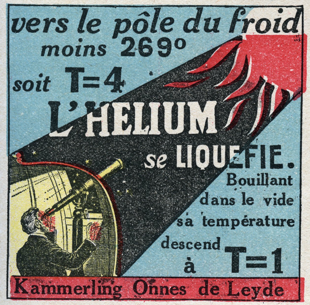 Mudanças nos estados: vapores. O holandês Heike Kammerling Ones (1853-1926), de Leiden, conseguiu liquefazer hélio em 1908. Ilustração anônima a partir de 1925. Coleção privada. de Anonymous Anonymous