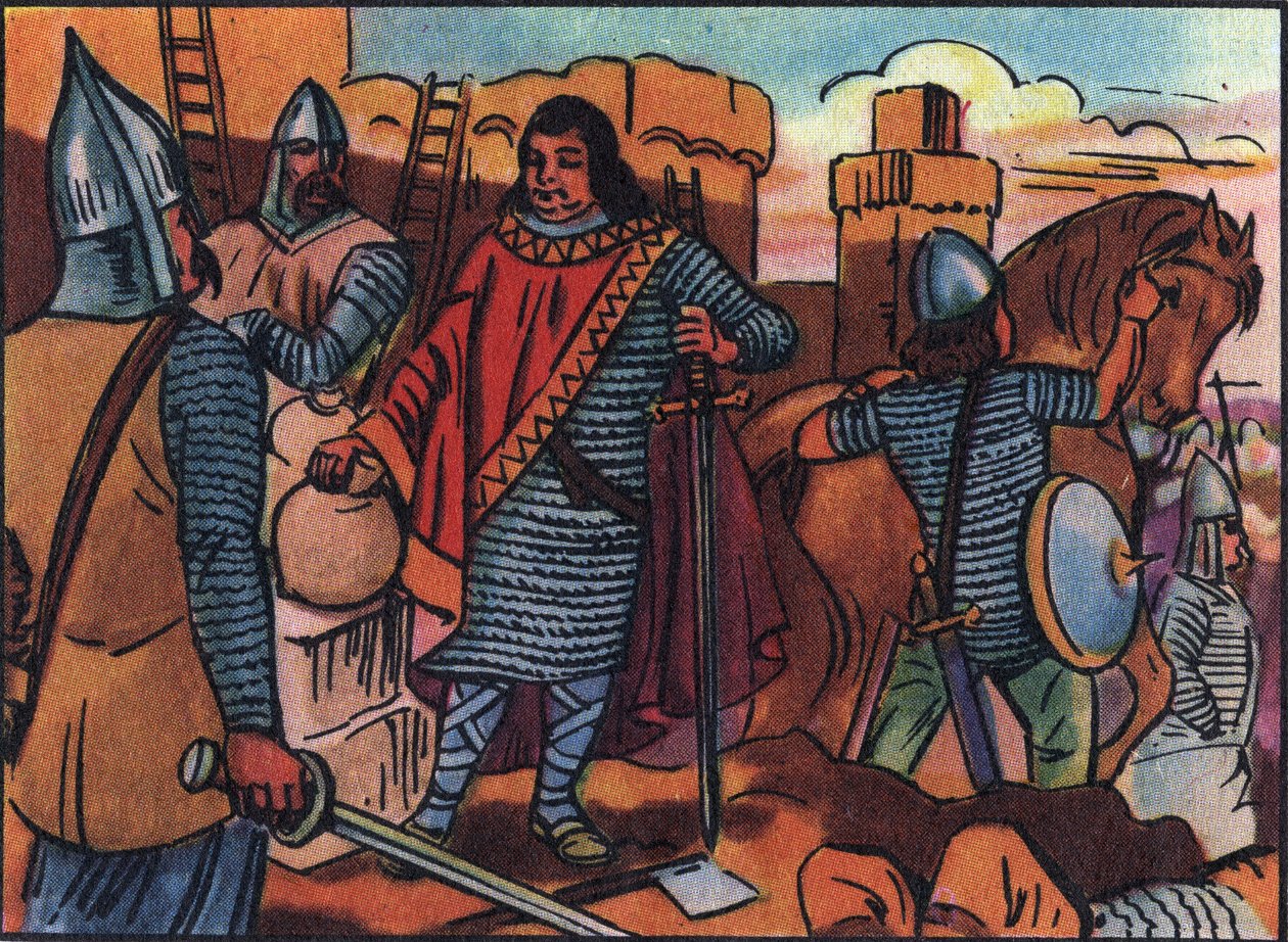Charles disse "The Gros", a dinastia Carolíngia, recuperou de 884 para 887. Não ousando atacar os normandos que sitiaram Paris, ele comprou a Paz a eles. Ilustração anônima em "Collection des souverains et chefs d