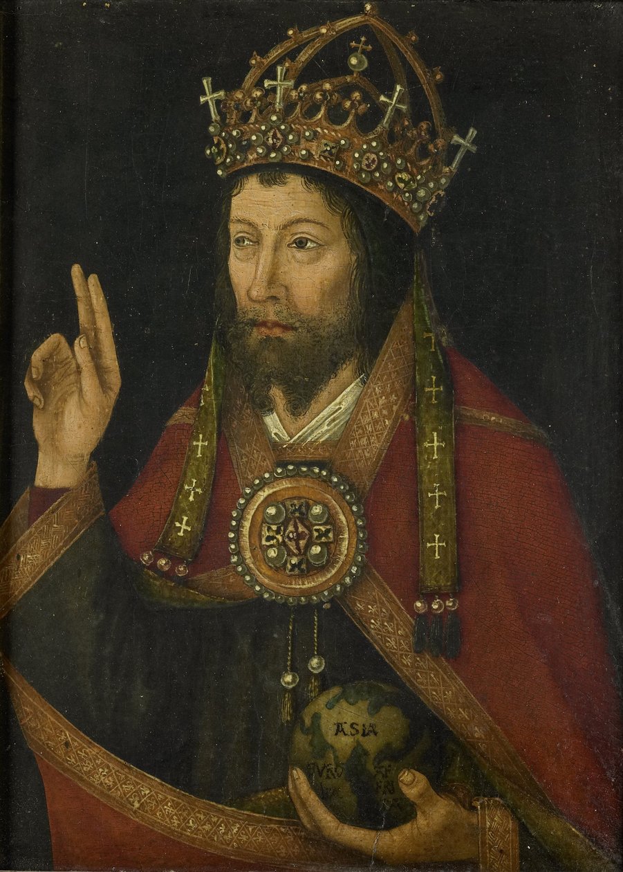 Cristo como Salvator Mundi, c.1500 (óleo sobre painel) de Anonymous Anonymous