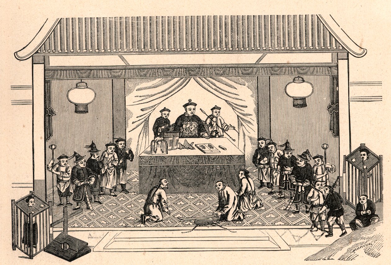 Perseguição cristã: preparação para o martírio do sacerdote missionário francês Augustus Chapdelaine (1814-1856) em Sy-lin-hien (Sy lin hien) na China em 27 de fevereiro de Anonymous Anonymous
