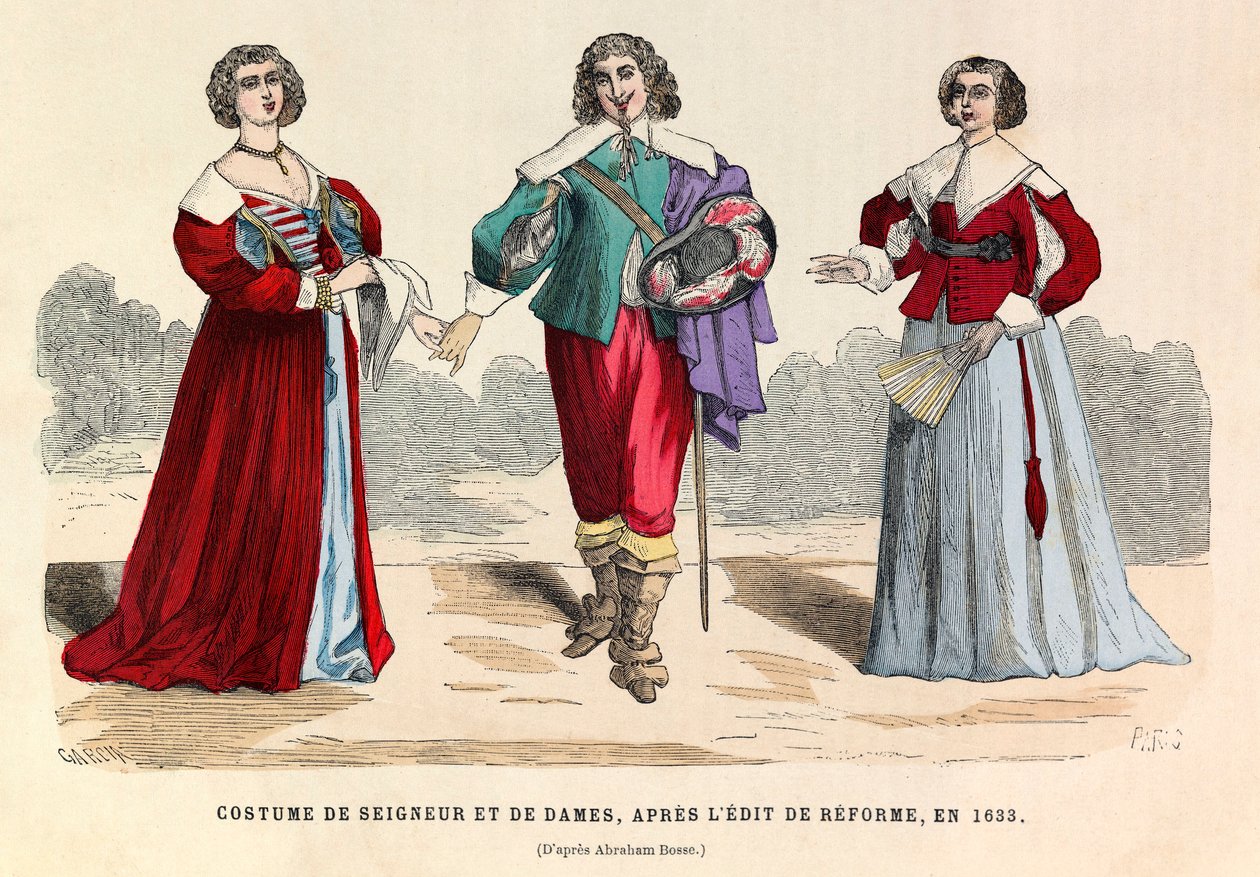 Fantasias de lorde e senhoras após a reforma editar em Paris em 1633 - coleção privada de Anonymous Anonymous