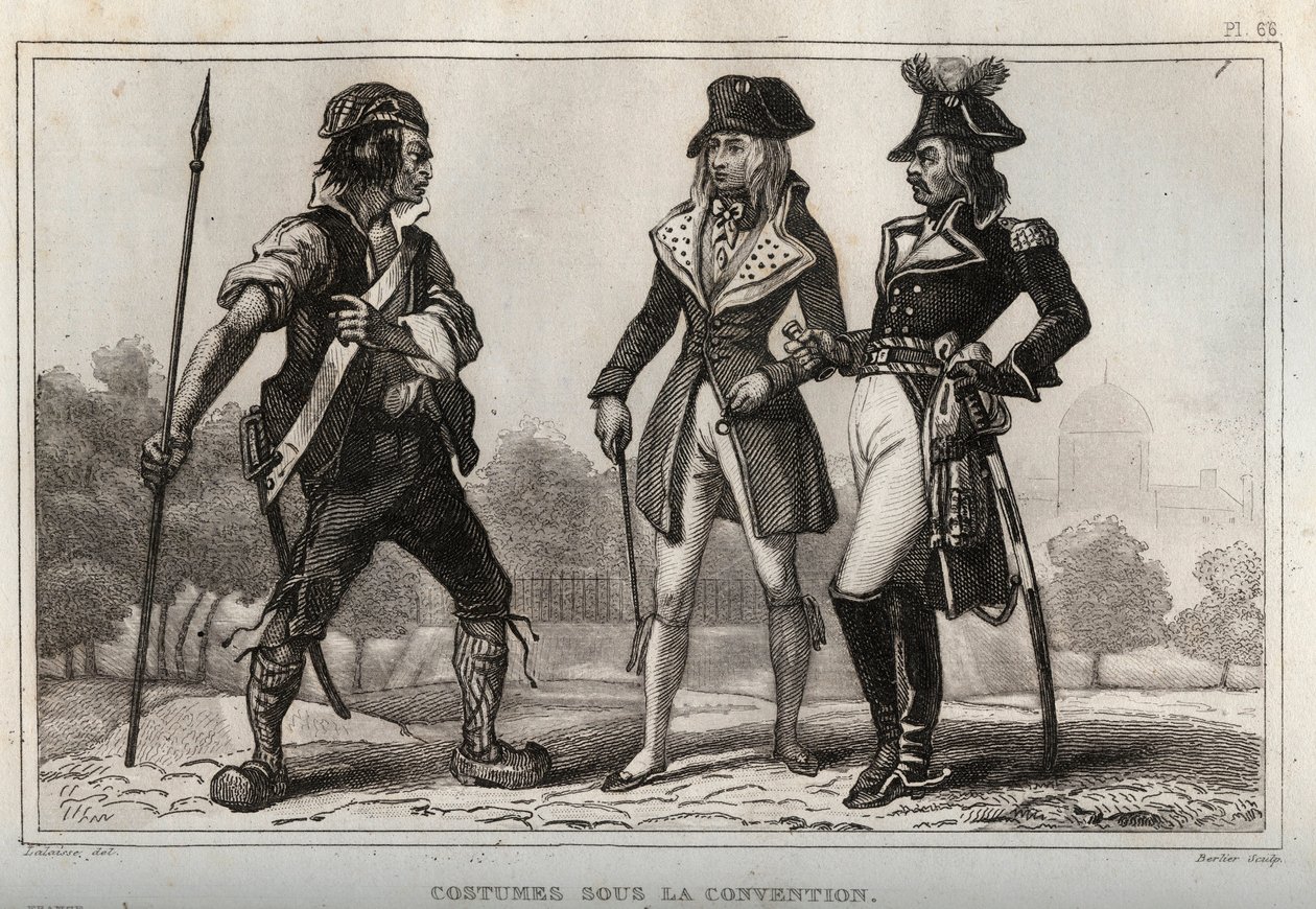 Fantasias no âmbito da Convenção. Gravura de 1859 em "Le Monde. História de todos os povos desde os tempos mais remotos até aos nossos dias". por M. E. de Lostalot-Bachoue (Lostalot Bachoue). Coleção particular. de Anonymous Anonymous