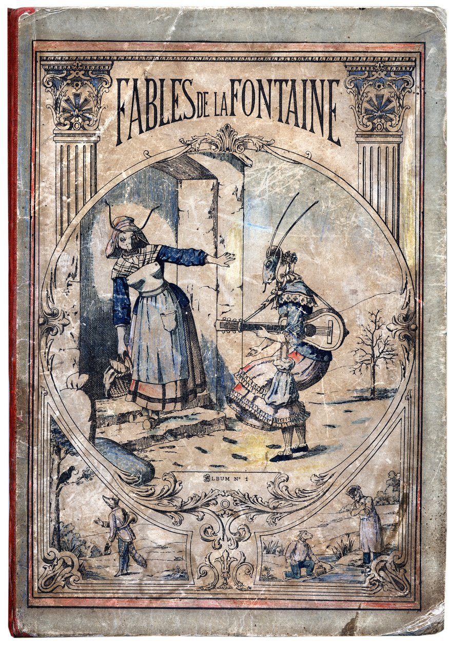 Cobertura. Ilustração anônima para Les Fables de Jean de LA FONTAINE (Lafontaine) (1621-1695). Imagem de Pont-a-Mousson, por volta de 1880. Coleção particular. de Anonymous Anonymous