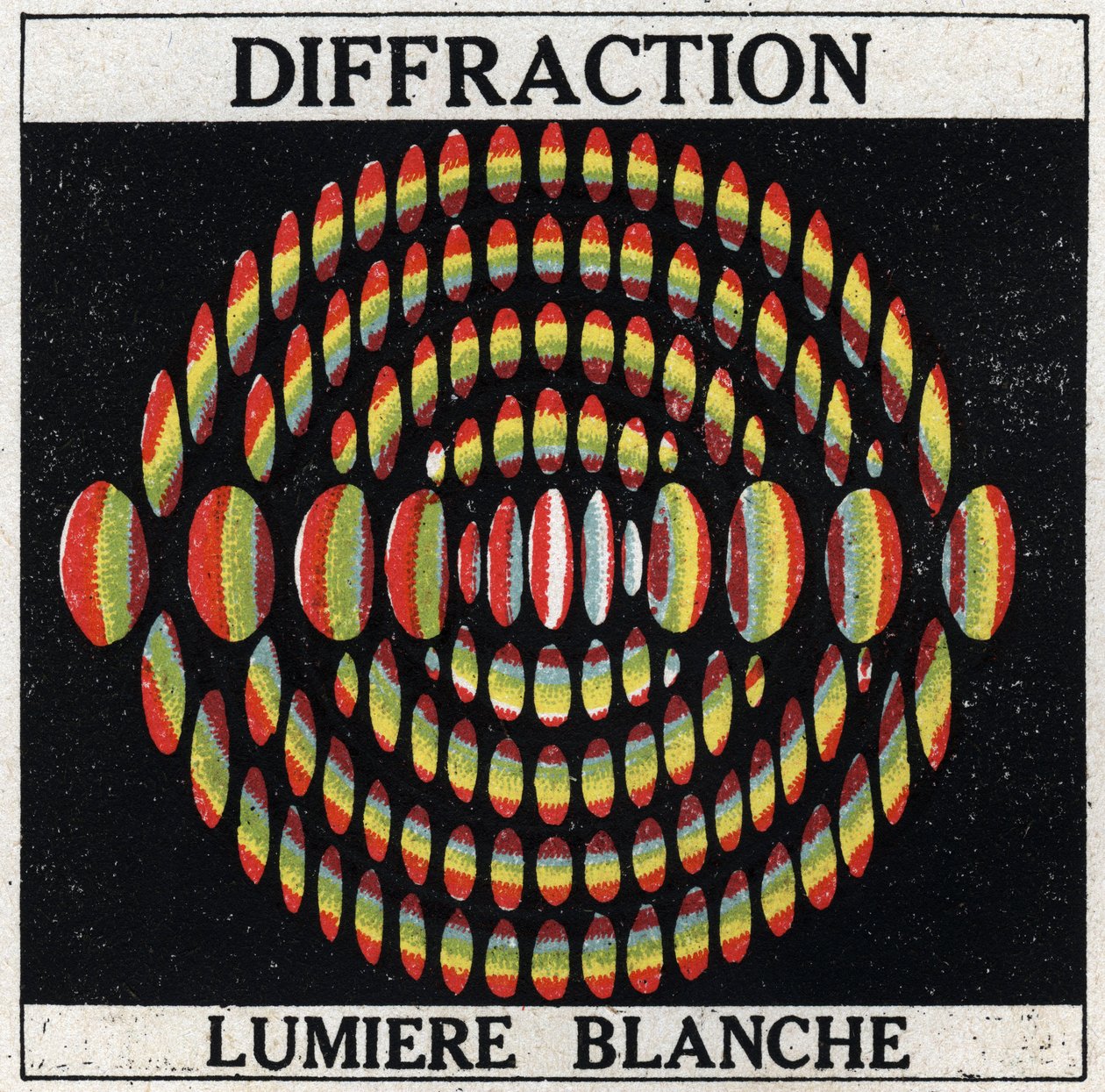 Difracção: luz branca. Ilustração anônima de 1925. Coleção privada. de Anonymous Anonymous