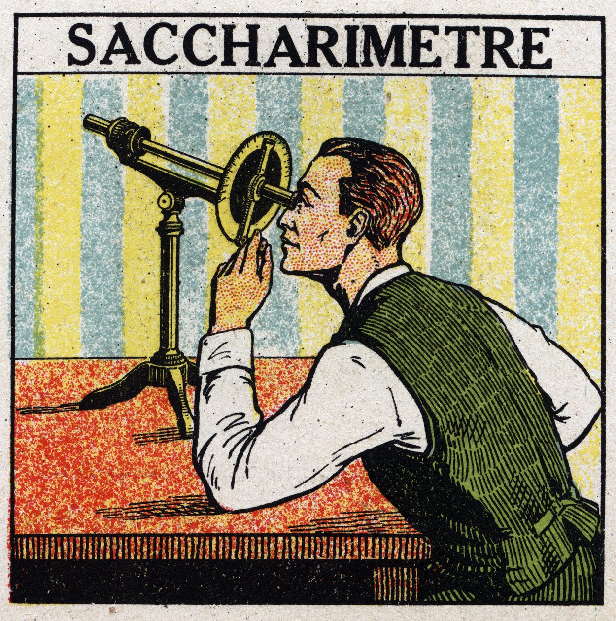 Dupla refracção: sacarímetro. Ilustração anónima de 1925. Coleção privada. de Anonymous Anonymous
