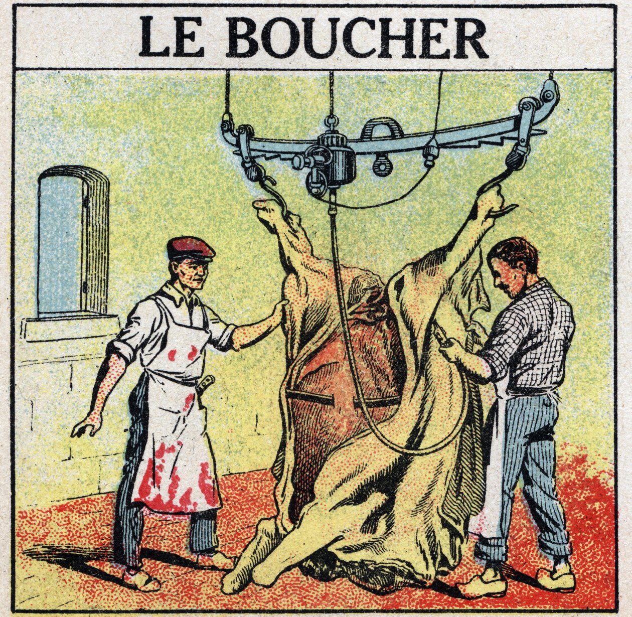 Ferramentas eléctricas: o talhante. Ilustração anónima de 1925. Coleção privada. de Anonymous Anonymous