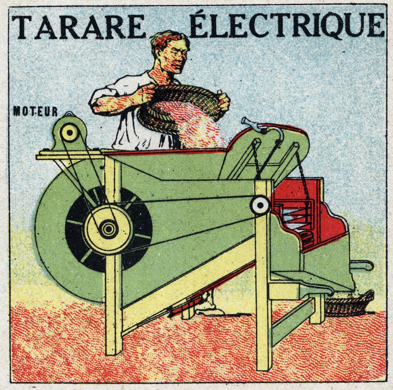 Ferramentas eléctricas: secção transversal de um alcatrão eléctrico. Ilustração anónima de 1925. Coleção privada. de Anonymous Anonymous