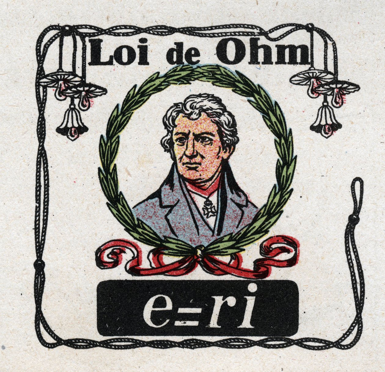 Unidades eléctricas: A Lei de Ohm pelo físico George Simon Ohm (1787-1854). Ilustração anônima de 1925. Coleção privada. de Anonymous Anonymous