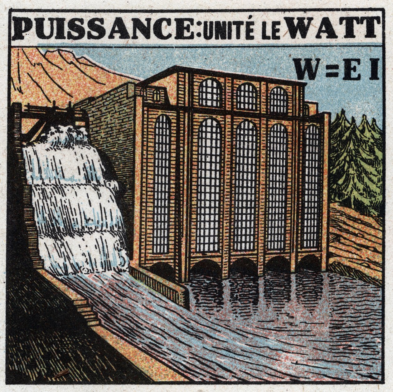 Unidades eléctricas: Watt para medir a energia eléctrica. Ilustração anónima de 1925. Coleção privada. de Anonymous Anonymous
