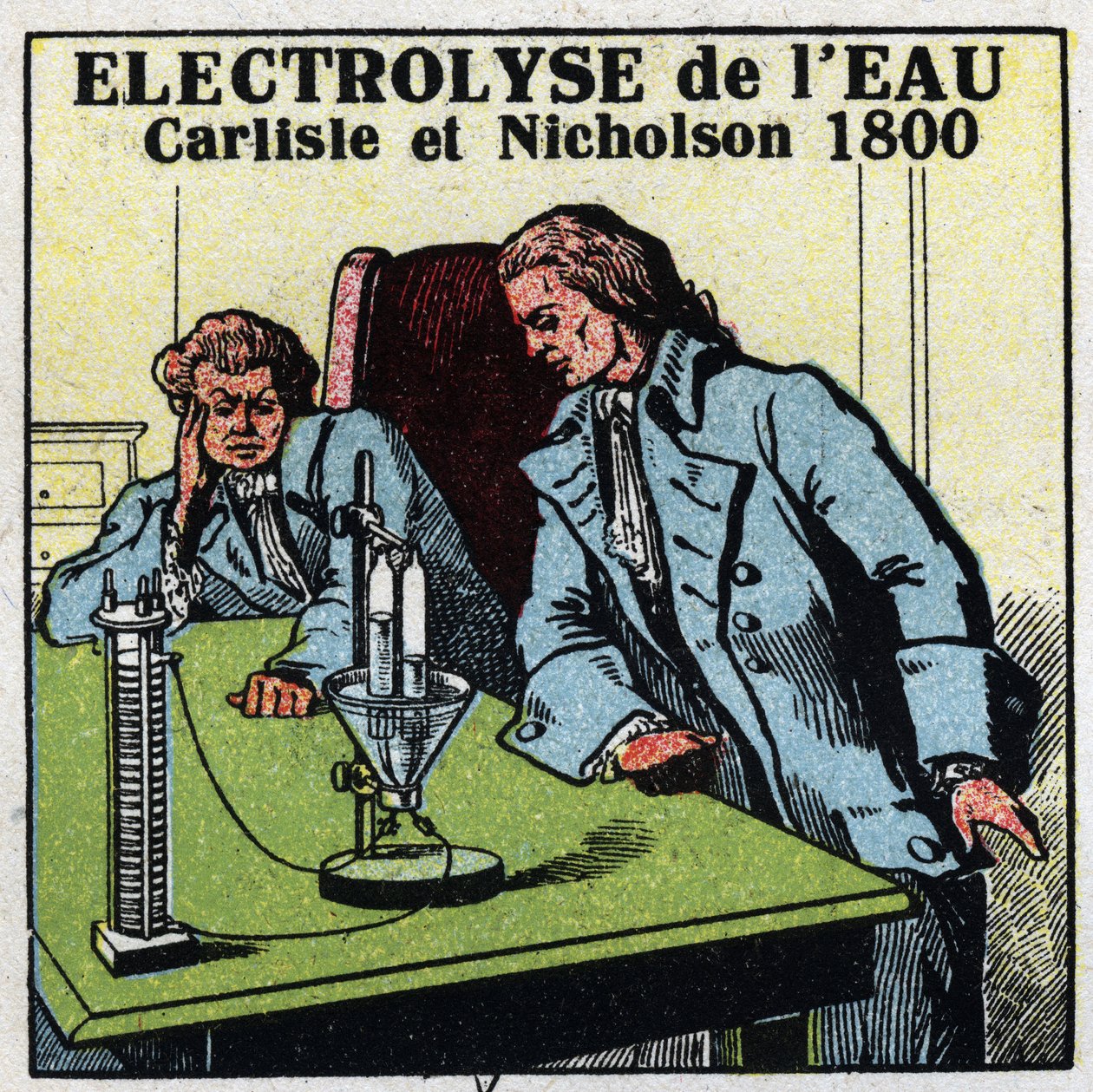 Eletroquímica: eletrólise da água por Anthony Carlisle (1768-1842) e William Nicholson (1753-1815) em Londres em 2 de maio de Anonymous Anonymous