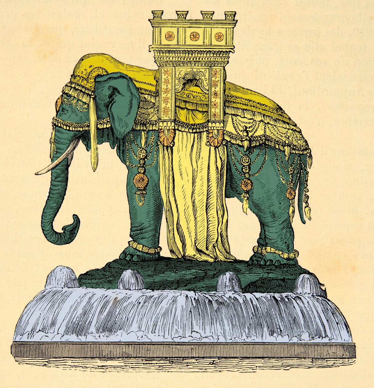 Projeto da fonte de elefantes na Place de la Bastille, demolição em 1840, Gravura, Coleção particular de Anonymous Anonymous