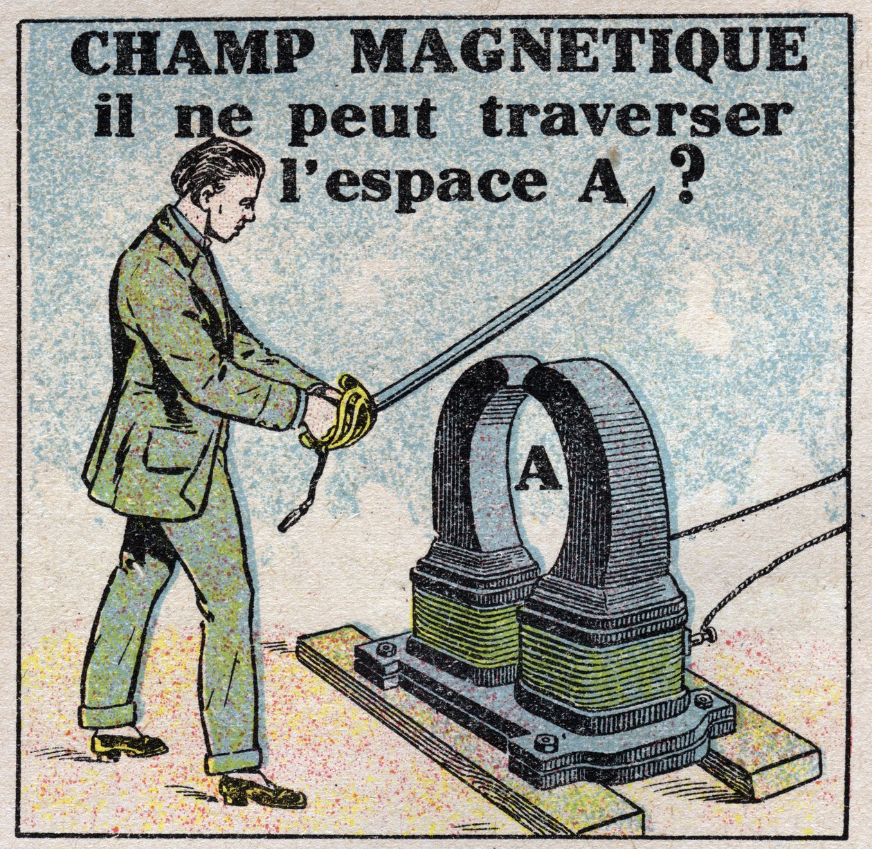 Éter (material): campo magnético. Ele não pode atravessar o espaço A Ilustração anónima de 1925. Coleção privada. de Anonymous Anonymous