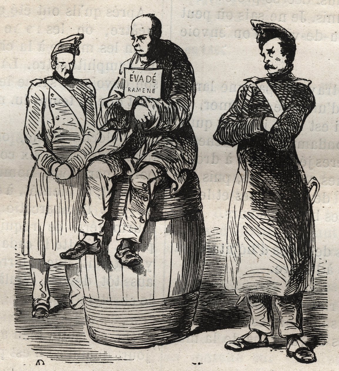 Exposição de uma fuga forçada (Evade retornou) no Toulon Bagne no século XIX. Gravação em "Histoire des bagnes depuis leur création à nos jours" (1877) de Pierre Zaccone (1817-1895) (Colonia Penale - colônia penal). Coleção particular. de Anonymous Anonymous