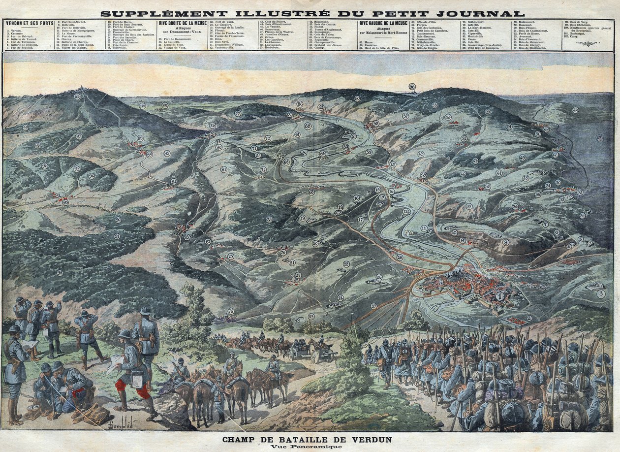 Primeira Guerra Mundial 1914-1918 (Guerra 14-18). Vista geral do campo de batalha de Verdun de 21 de fevereiro a 19 de dezembro de Anonymous Anonymous