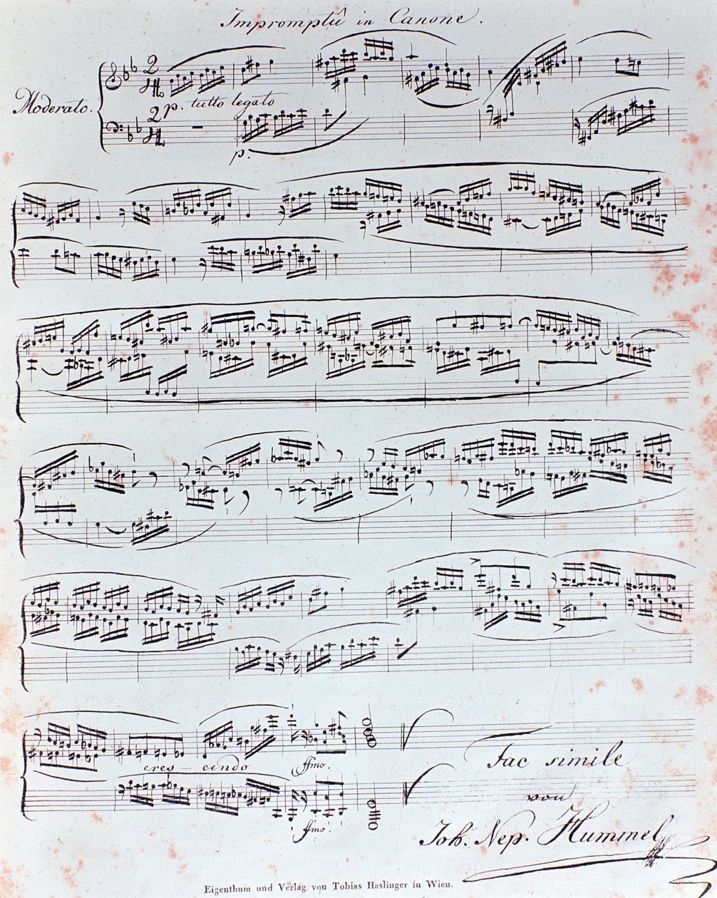 Primeira página do método de piano por J N Hummel (século XIX) de Anonymous Anonymous