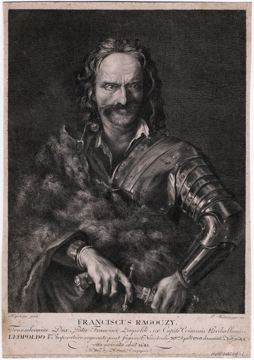 François II Rakoczi (1676-1735) - Francisco II Rakoczi - Anônimo - 1704 - Gravura - 26,5x16,5 - Coleção Privada de Anonymous Anonymous