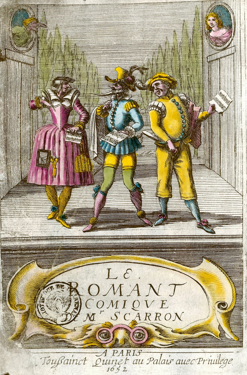 Frontispício de "A história em quadrinhos" do escritor francês Paul Scarron (1610-1660) de Anonymous Anonymous