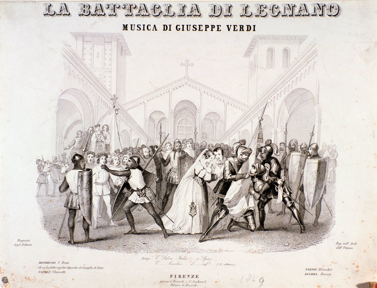 Frontispício da ópera La battaglia di Legnano de Giuseppe Verdi de Anonymous Anonymous