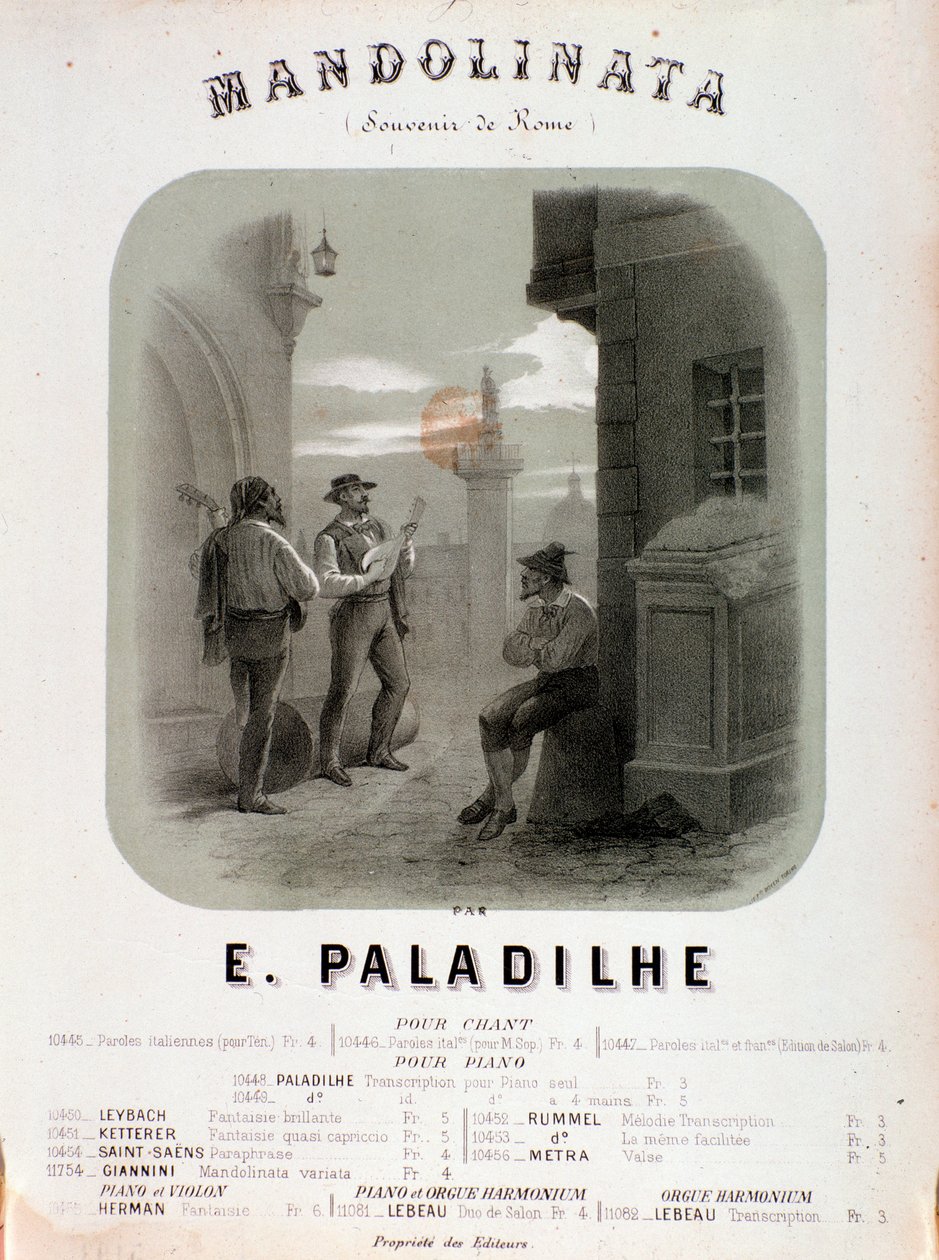 Frontispício da partitura de Mandolibata de E Paladilhe de Anonymous Anonymous