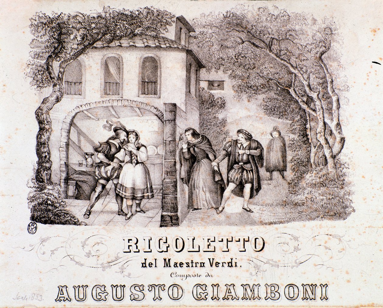 Frontispício da partitura da ópera Rigoletto de Giuseppe Verdi de Anonymous Anonymous