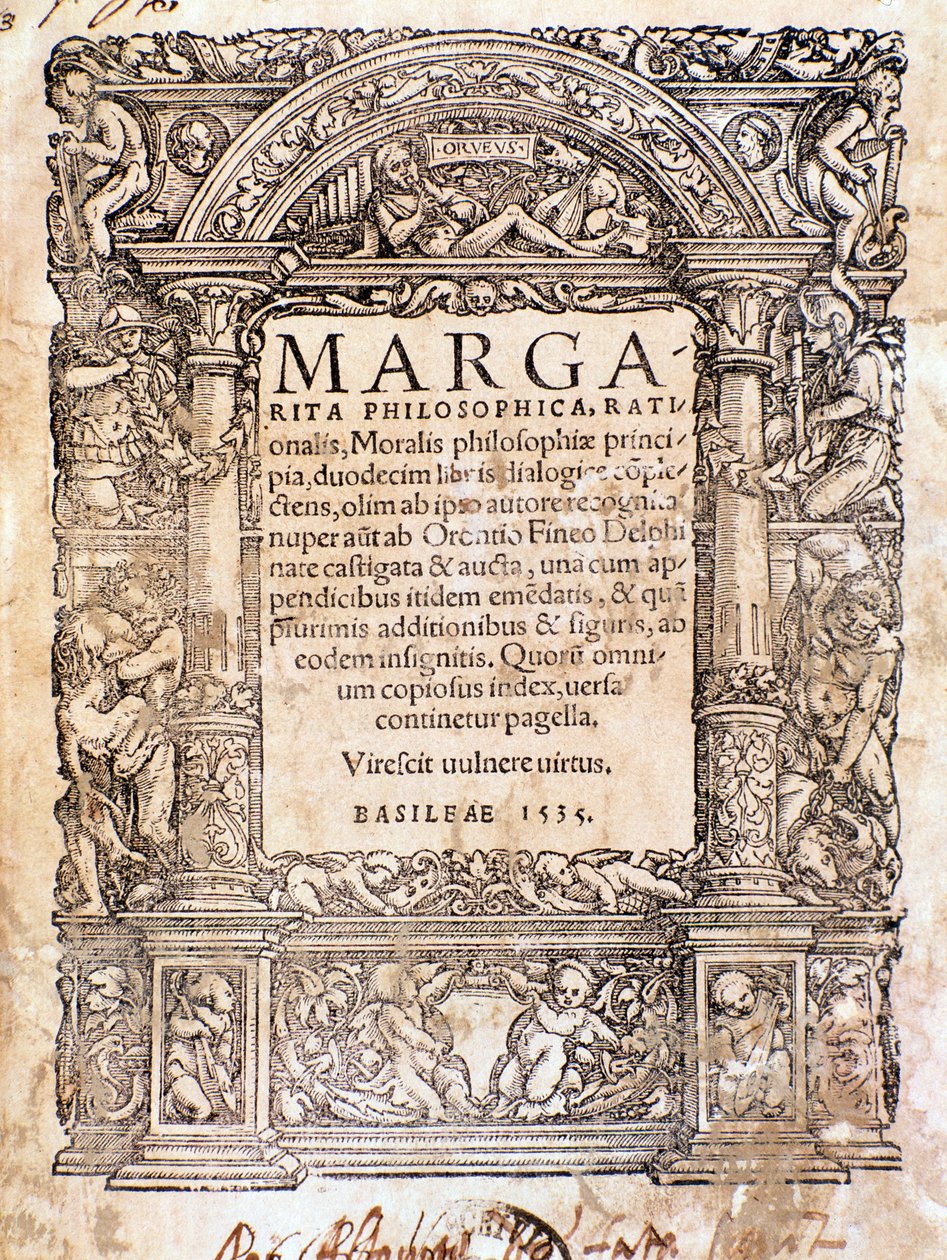 Frontispício da Margarita Philosophica (xilogravura) de Anonymous Anonymous