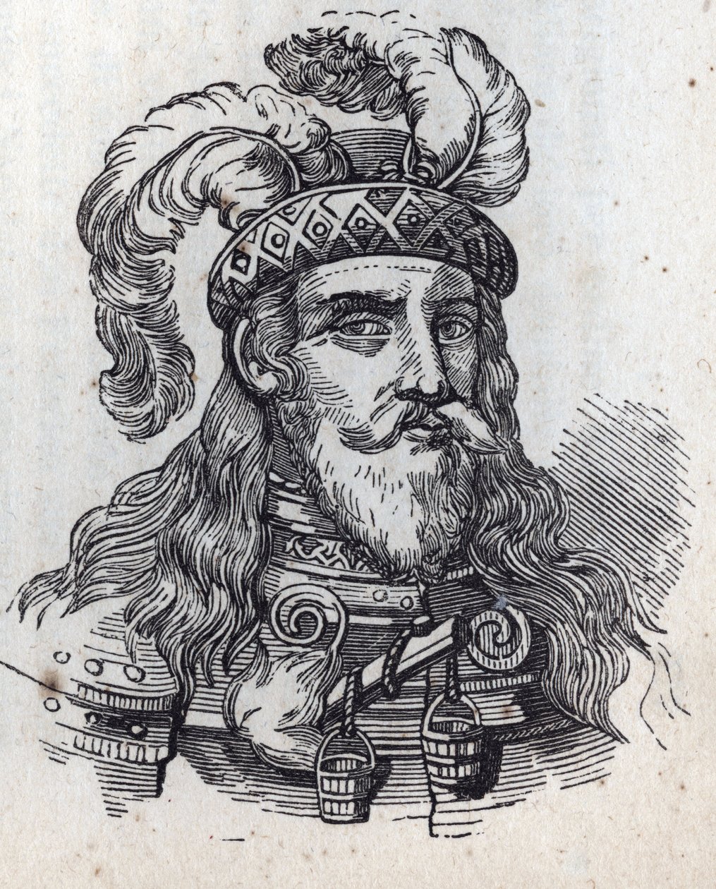 Galeazzo secondo Visconti - Retrato de Galeazzo II Visconti - Galeazzo II Visconti - 1320-1378 -engravura - de Anonymous Anonymous