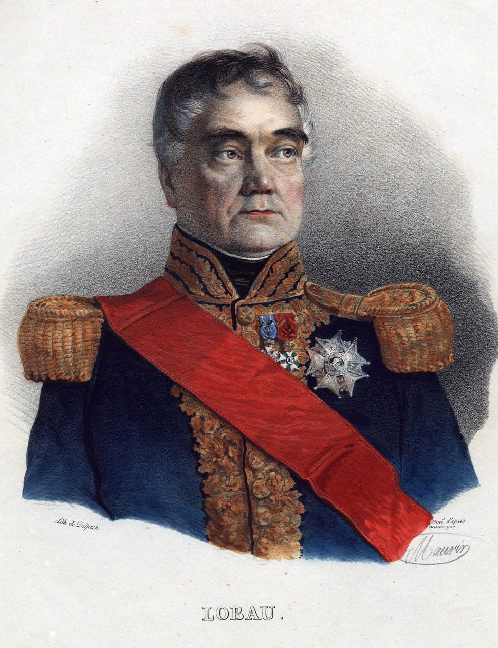 Georges Mouton de Lobau (1770-1838), Marechal de França - Anónimo - 1835 - Litografia, aguarela - 32x24 - Colecção Privada de Anonymous Anonymous