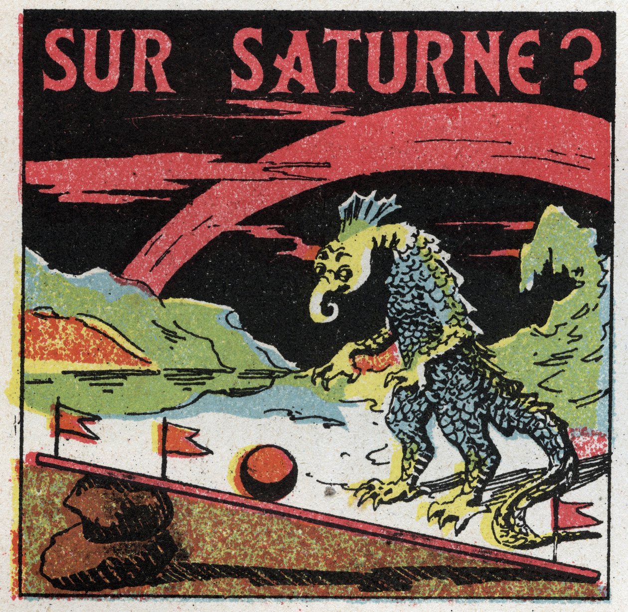 Graça: medida de massa em Saturno. Ilustração anónima de 1925. Coleção privada. de Anonymous Anonymous