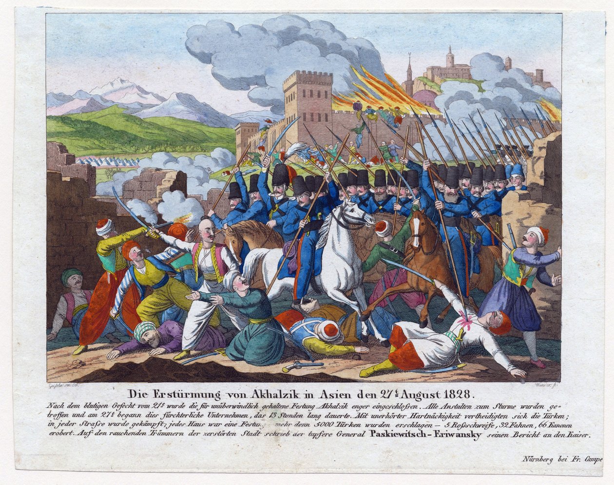 Guerra Russo-Turca de 1828-1829 - A tempestade da fortaleza Akhaltsikhe (castelo de Rabat) em 27 de agosto de Anonymous Anonymous