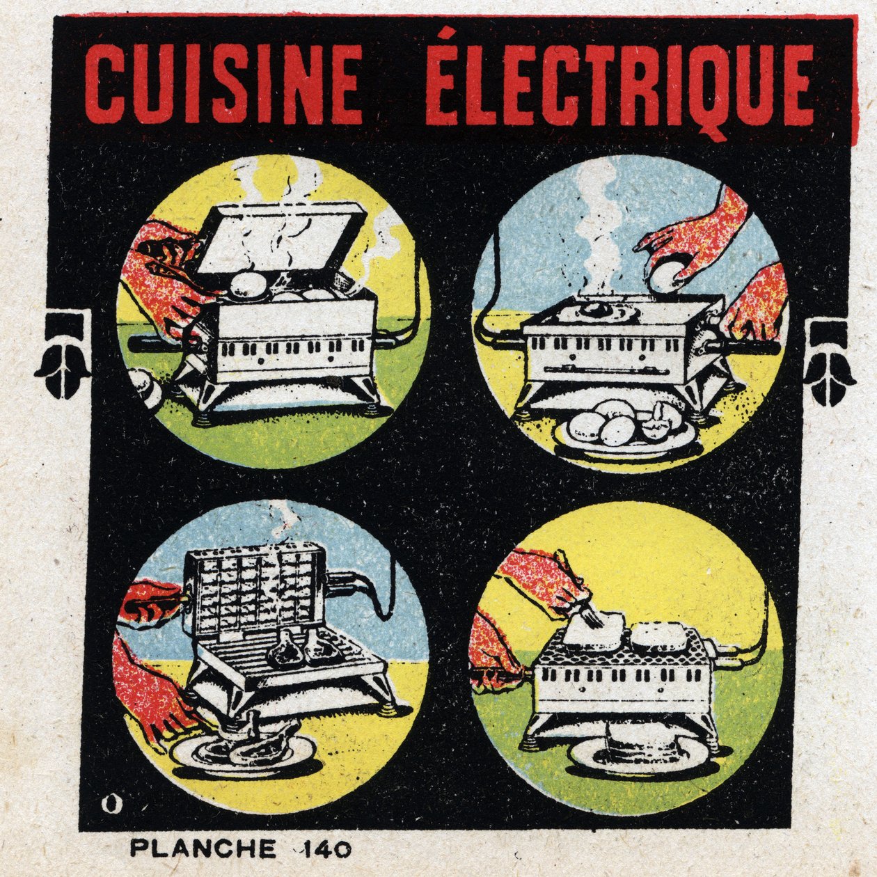 Usos domésticos de electricidade: cozinha eléctrica com grelhador. Ilustração anónima de 1925. Coleção particular. de Anonymous Anonymous