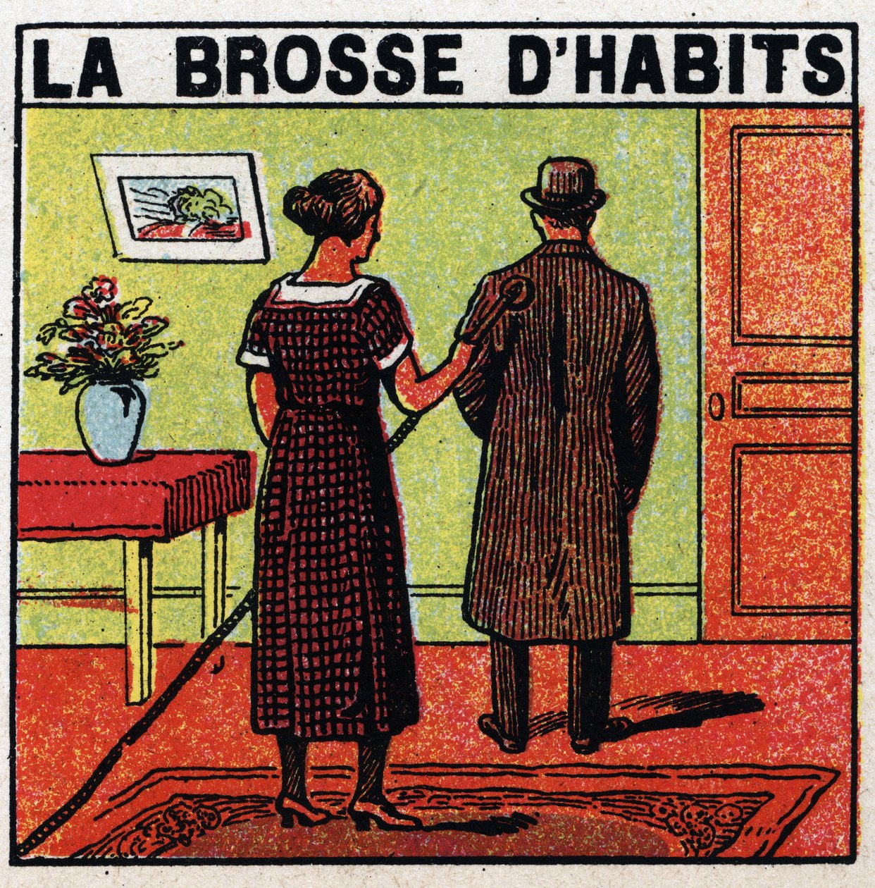 O uso doméstico da electricidade: a escova de roupa. Ilustração anónima de 1925. Colecção privada. de Anonymous Anonymous