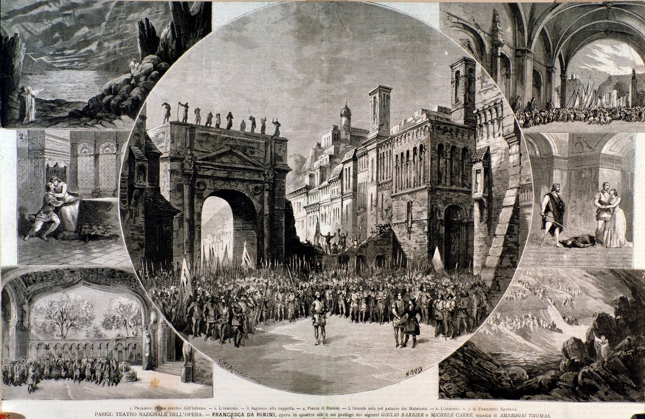 Ilustração para Francesca da Rimini, ópera de Ambroise Thomas de Anonymous Anonymous