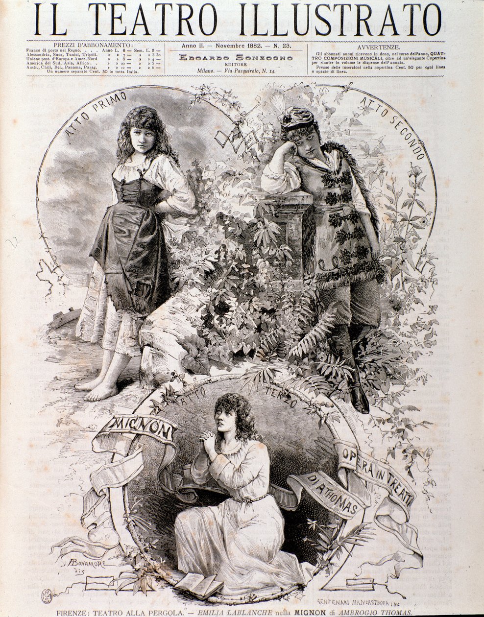 Ilustração para Mignon, ópera de Ambroise Thomas (gravura de Anonymous Anonymous