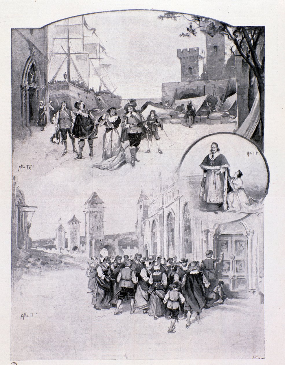 Ilustração para a ópera La cortigiana de Antonio Scontrino, apresentada em Milão em 1896 de Anonymous Anonymous