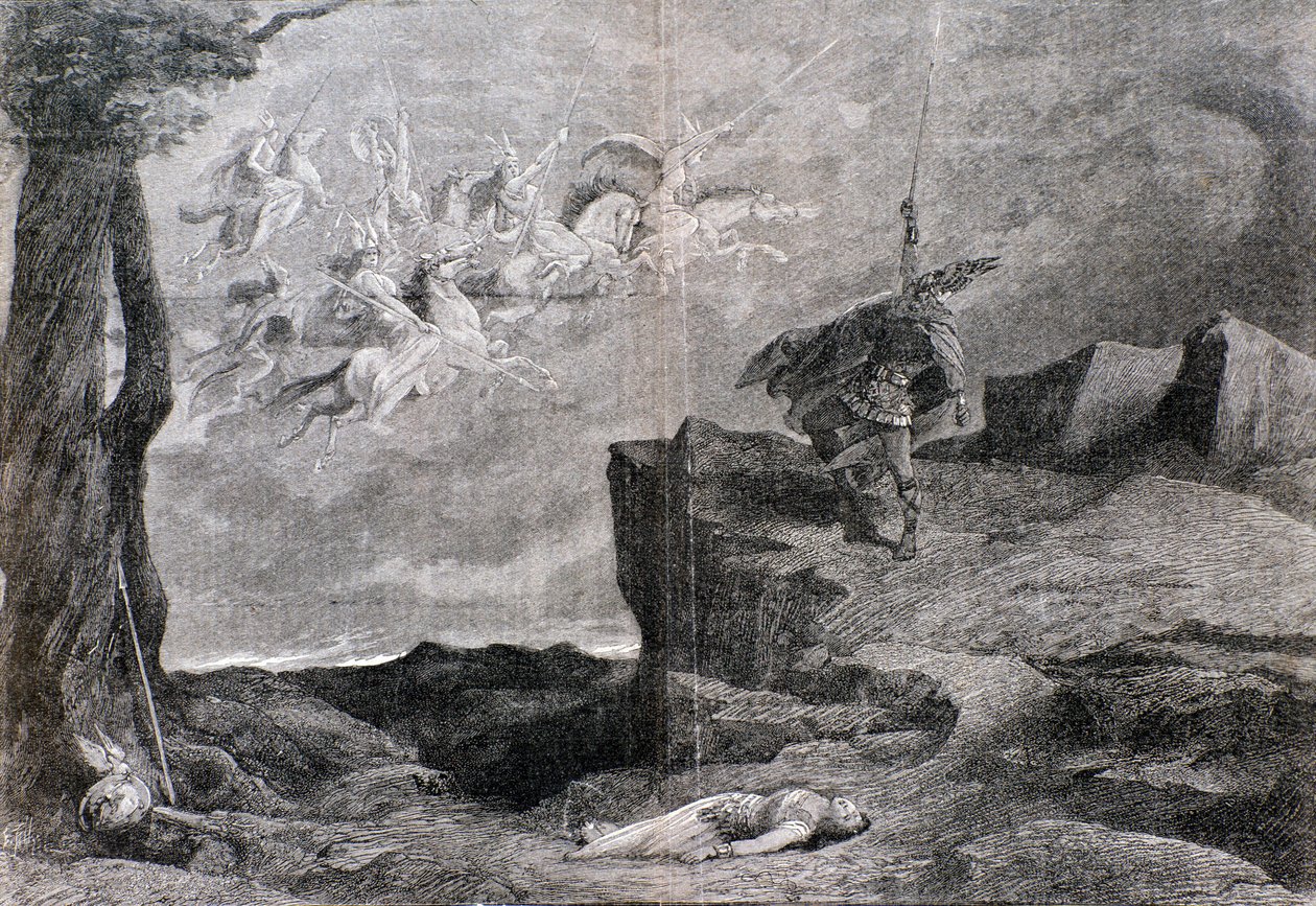 Ilustração para a ópera O Walkyrie no Anel do Nibelung de Wagner de Anonymous Anonymous
