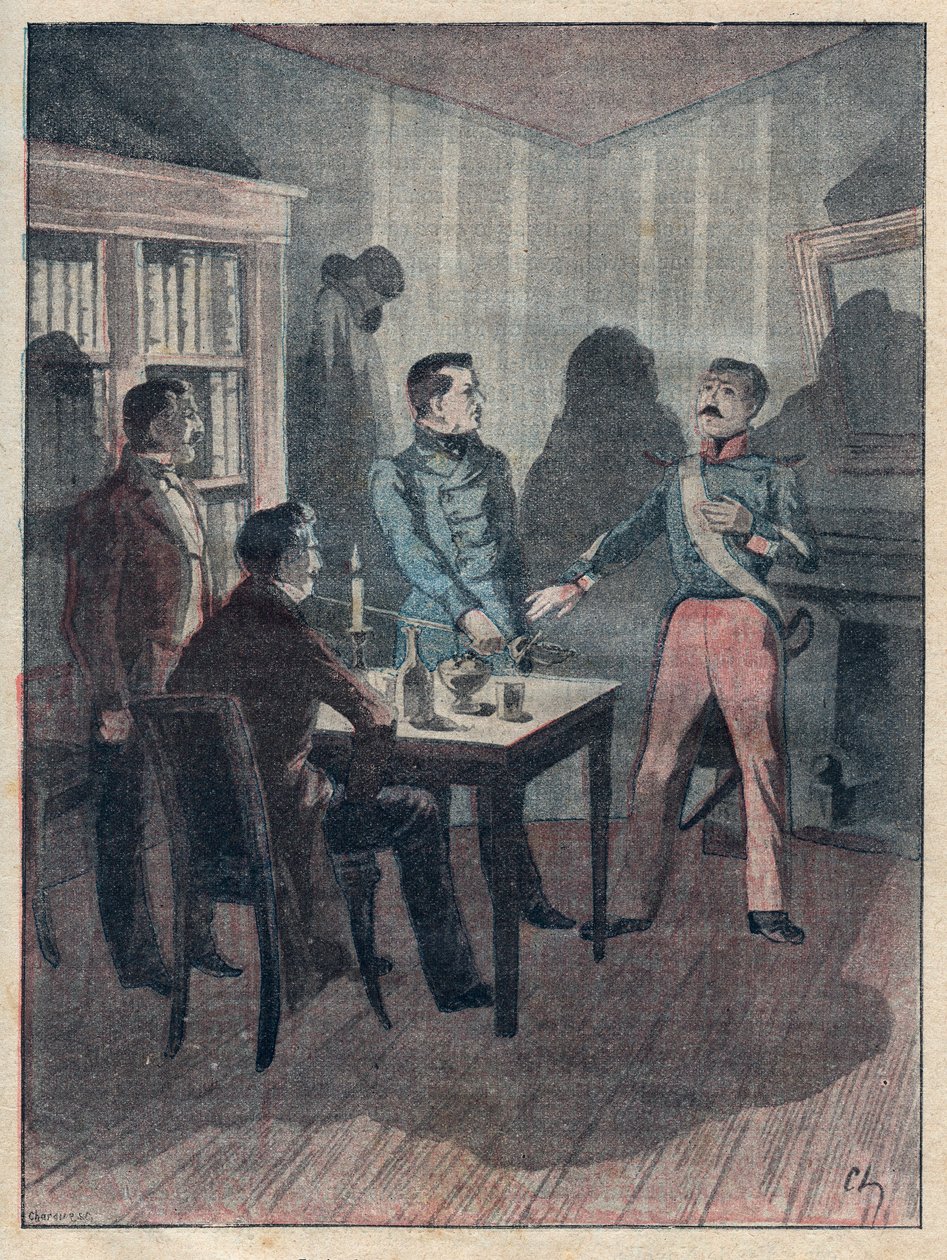 Le jurement (Juramento) de Bories - gravura em "Os quatro sargentos de La Rochelle grand narration historique et dramatique" de Jules Beaujoint - Por volta de 1900 de Anonymous Anonymous