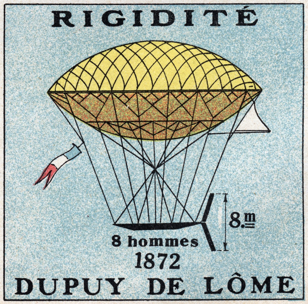 Les balloons: ballon haubanne de Henri Dupuy de Lome (1816-1885) em 1872. Ilustração anônima de 1925. Coleção particular. de Anonymous Anonymous