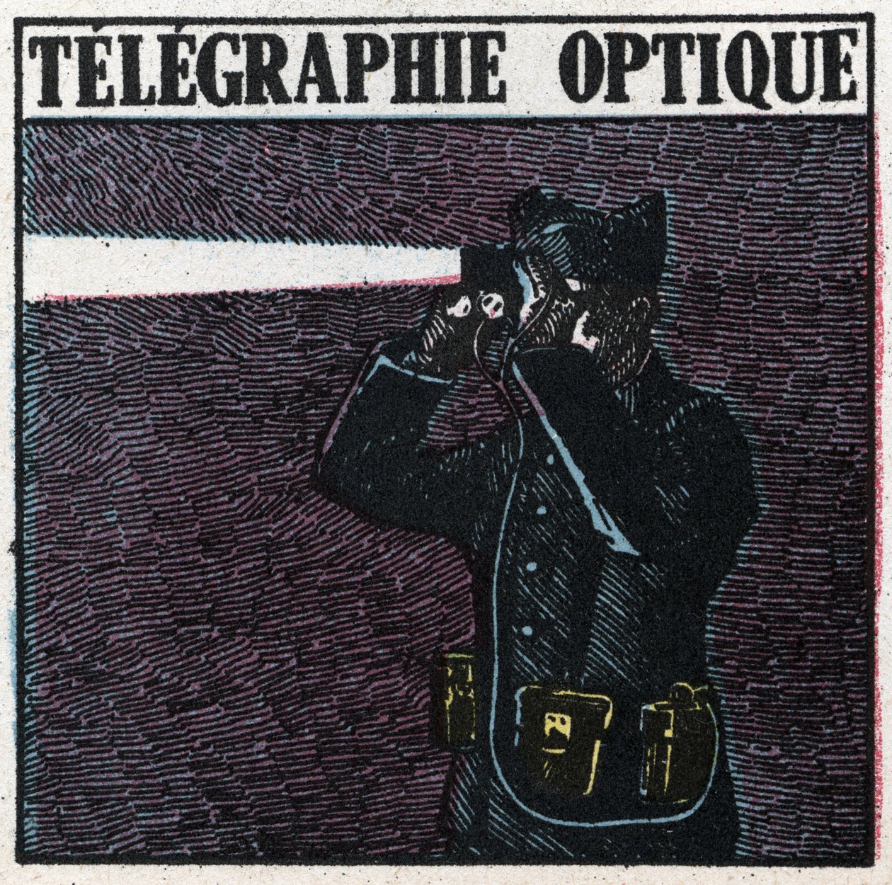 Sinais luminosos: telegrafia óptica. Ilustração anónima de 1925. Coleção privada. de Anonymous Anonymous