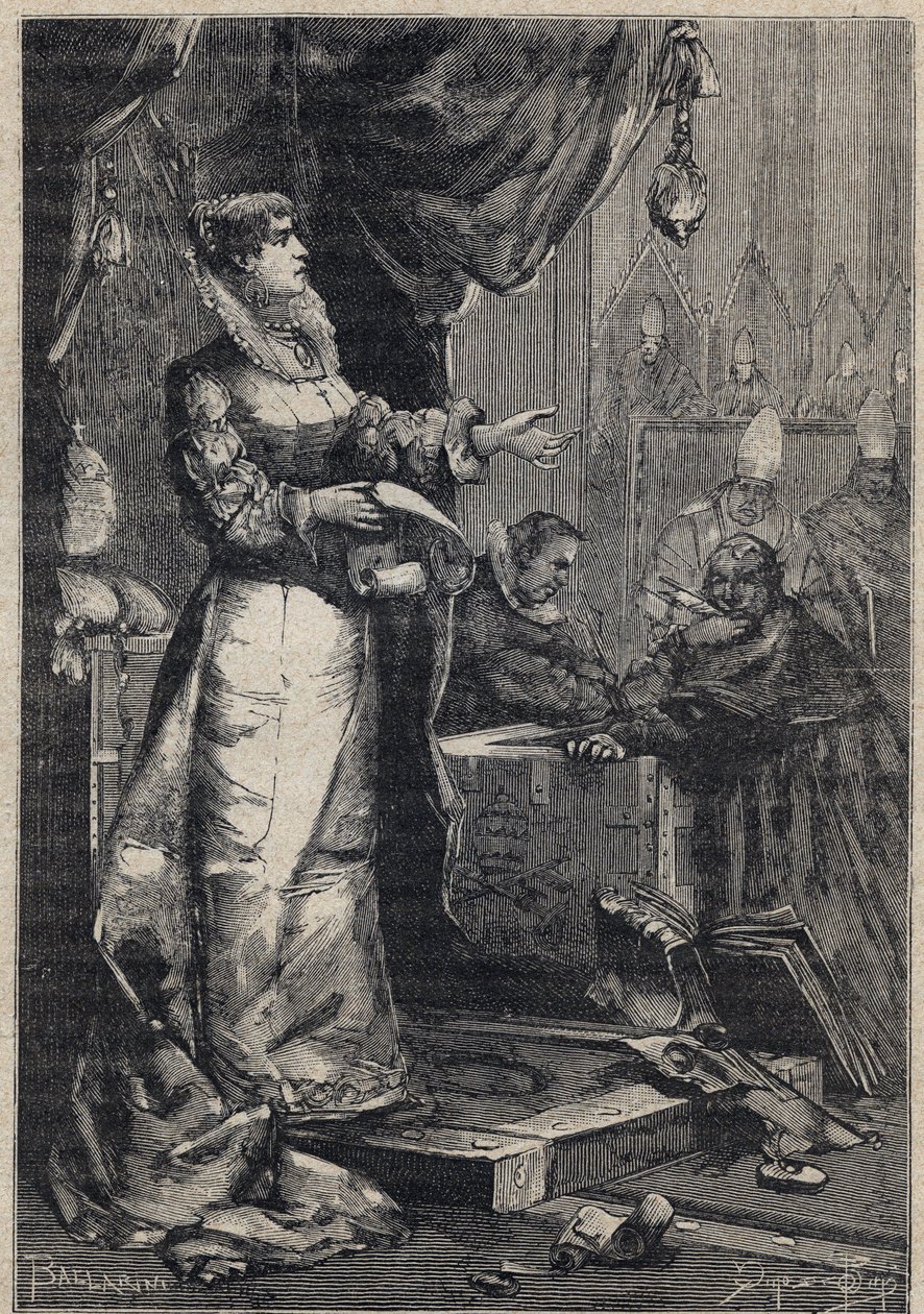 Lucrezia Borgia no Vaticano - gravura de 