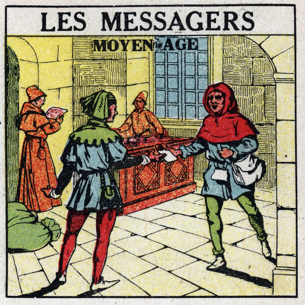 Correio: Mensageiros na Idade Média. Ilustração anónima de 1925. Coleção privada. de Anonymous Anonymous