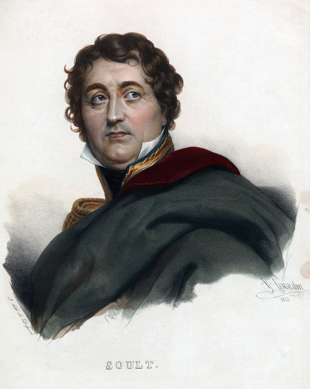 Marechal General Nicolas Jean de Dieu (Jean-de-Dieu) Soult - Anónimo - 1835 - Litografia, aguarela - 32x24 - Colecção Privada de Anonymous Anonymous